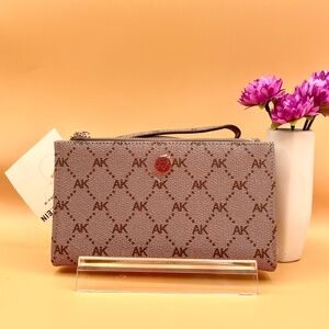 Anne Klein Logo Wristlet, Sesame Color, Full-Sized Wallet NWT Excellent Conditio
